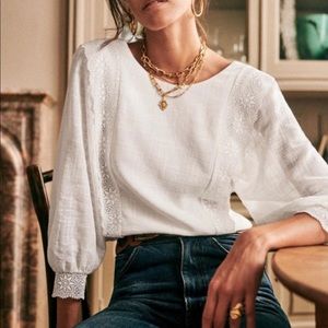 SEZANE Cleo Blouse / Size 38 (FR) or 6 (US) / White
